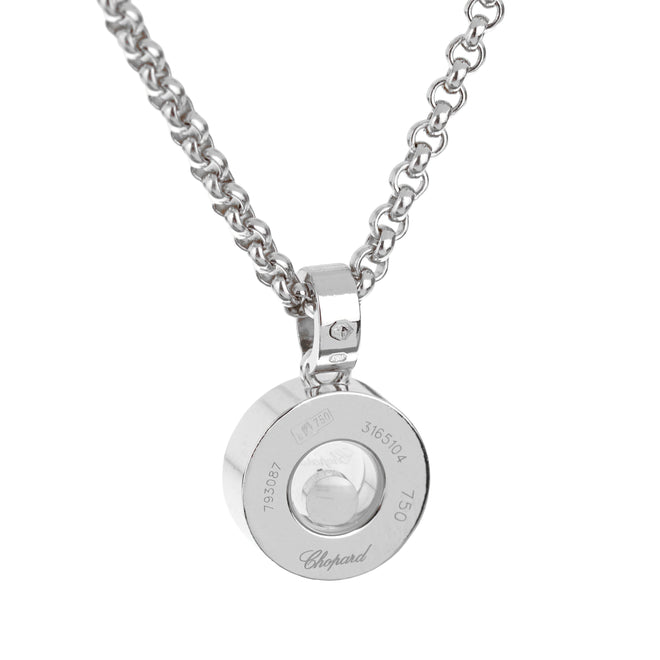 Chopard Happy Diamond 18k White Gold Round Pendant Necklace
